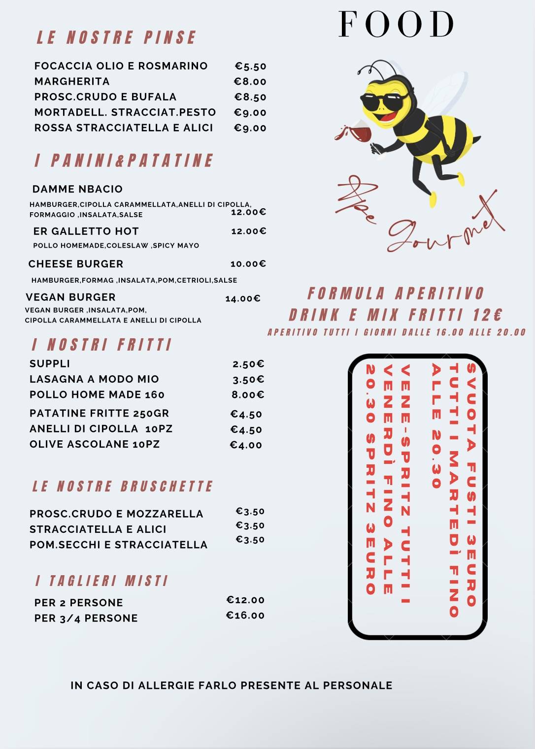 Menu di Ape Gourmet 