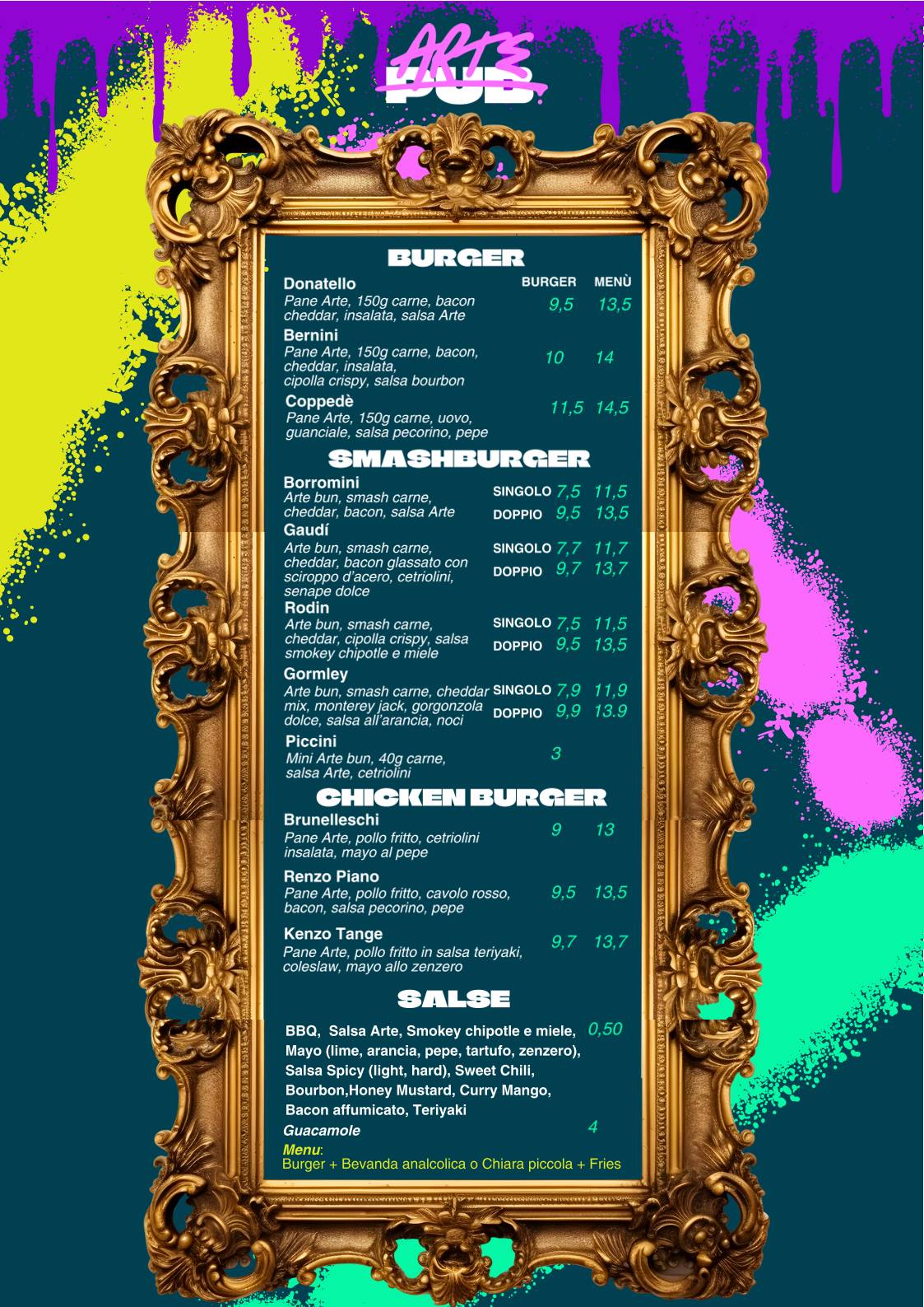 Menu di Arte Pub 