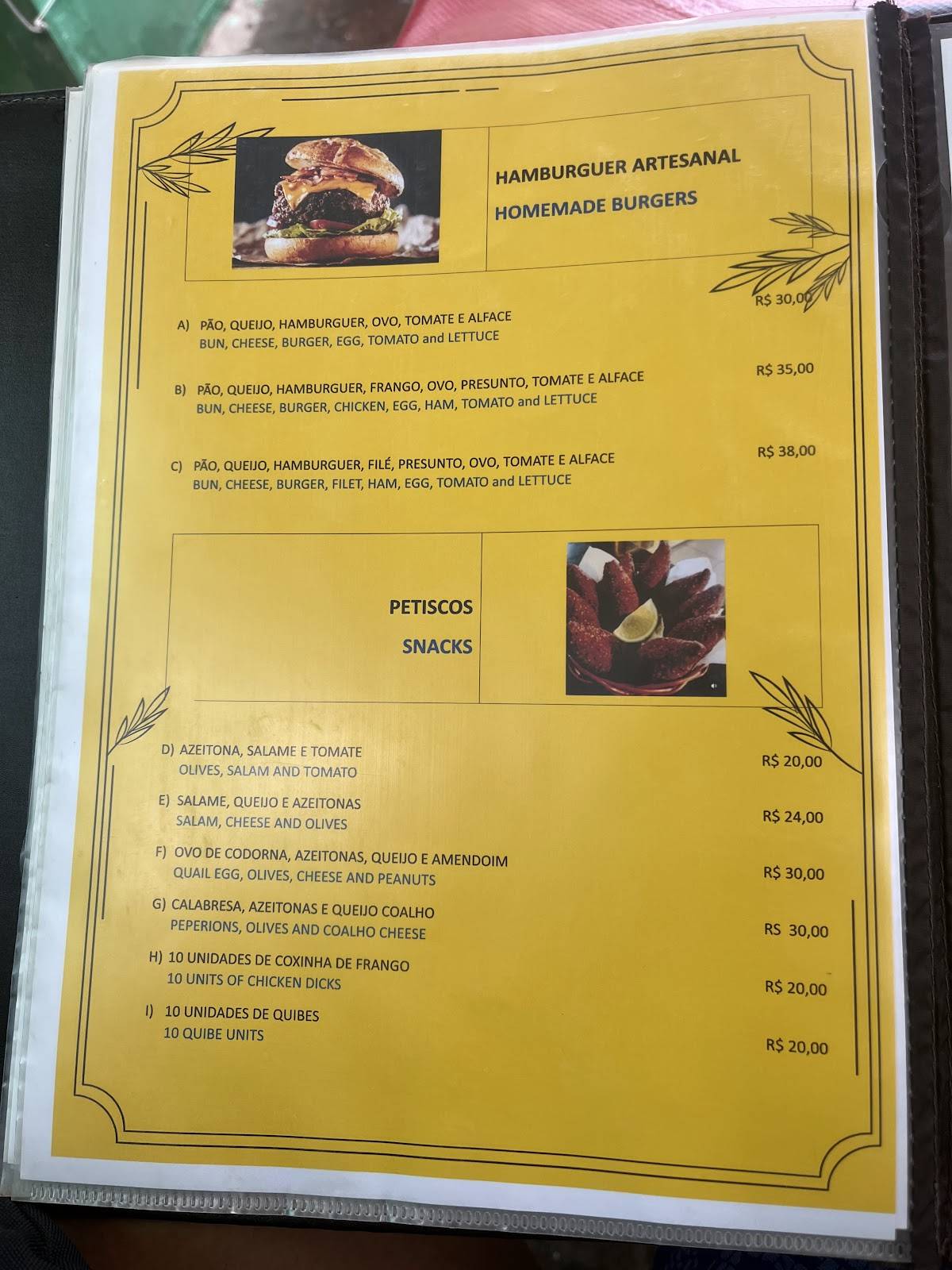 Artes Lanches cardápio