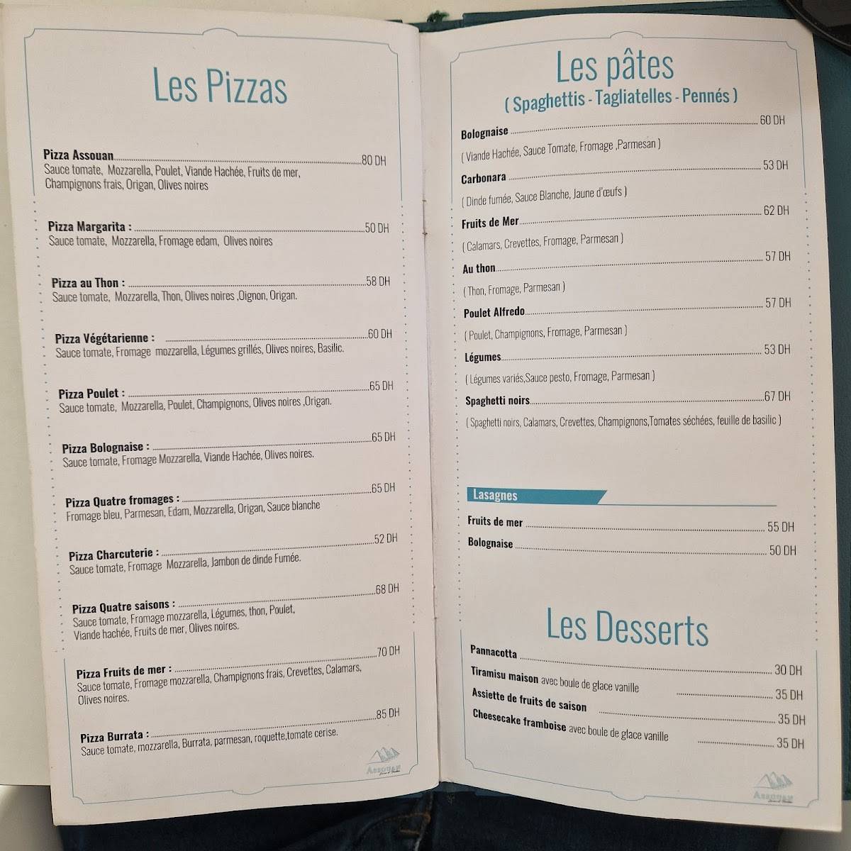 Menu de Assouan