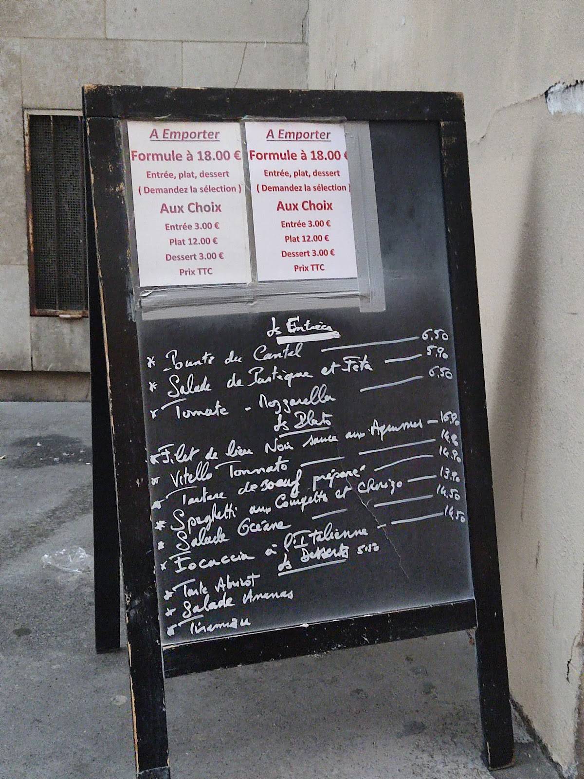 Menu de Au Pied de Fouet