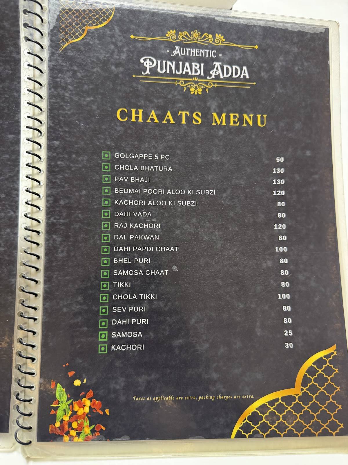 Authentic Punjabi Adda - North Indian Food menu