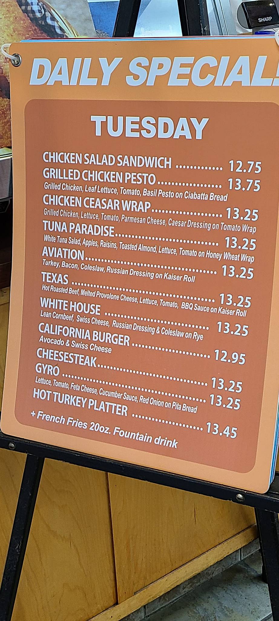 Menu at Aviation Deli & Grill restaurant, Glen Burnie