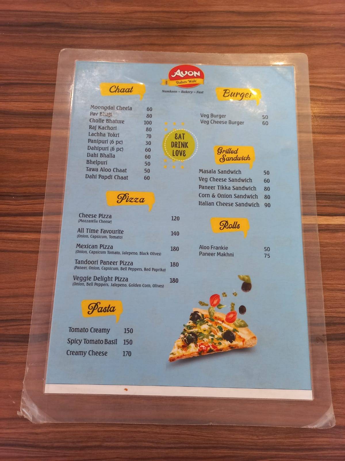 Avon Dalsev Wale menu