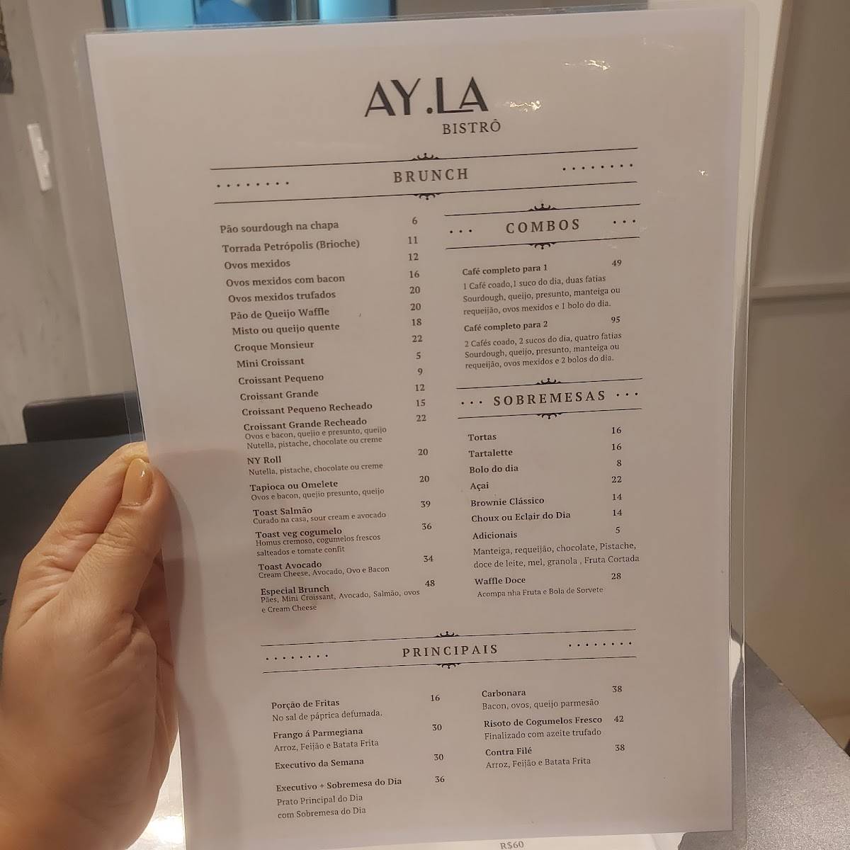 Ayla Bistrô cardápio
