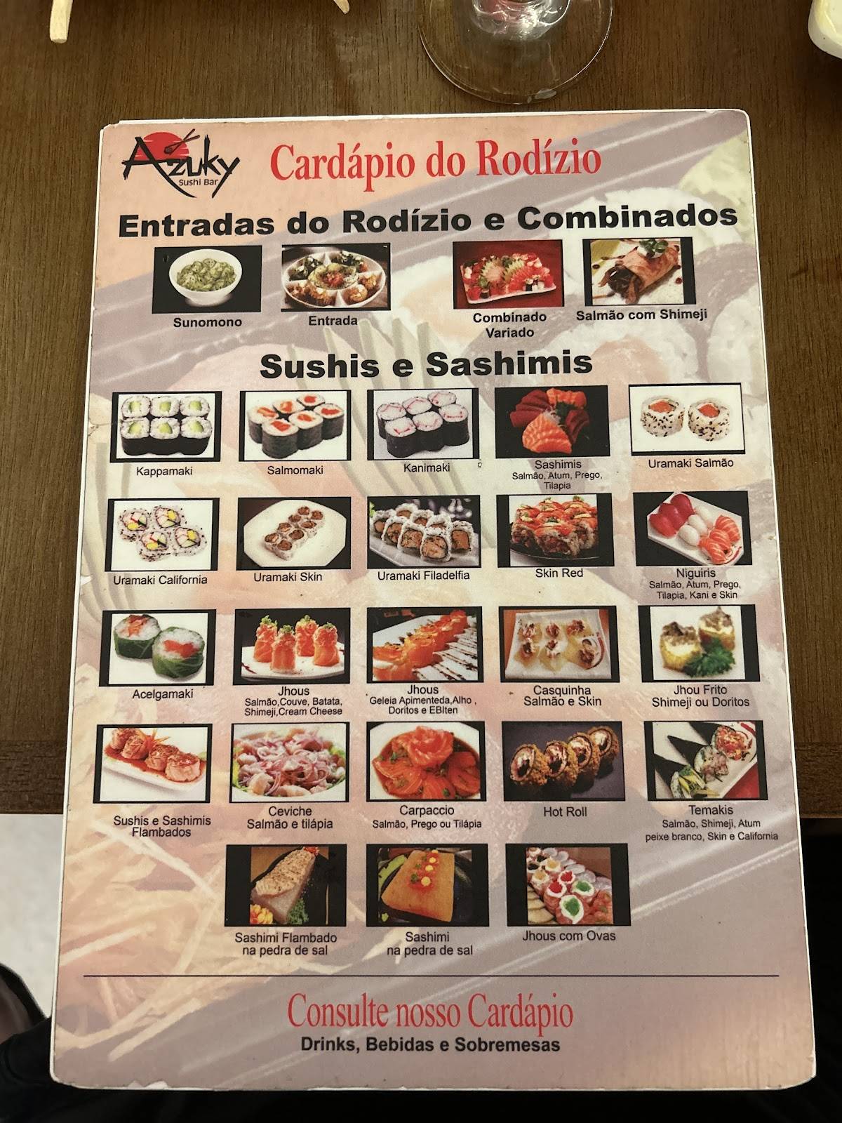 Azuky Sushi Bar cardápio