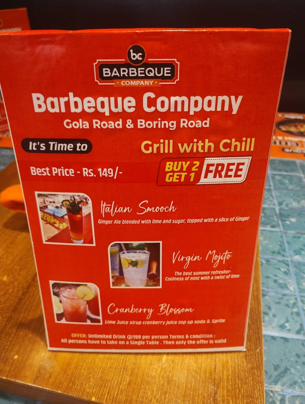 BARBEQUE COMPANY menu