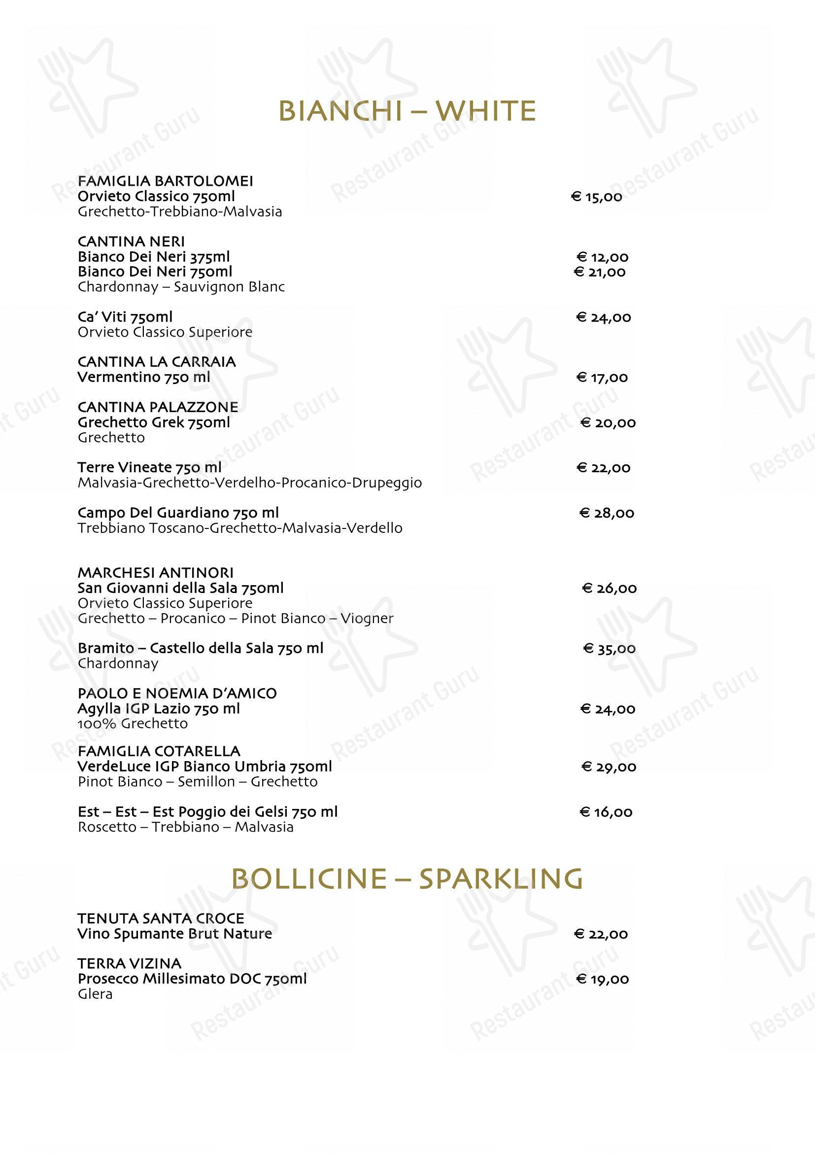 Menu di BARTOLOMEI Ristorante & Oleoteca - 菜单