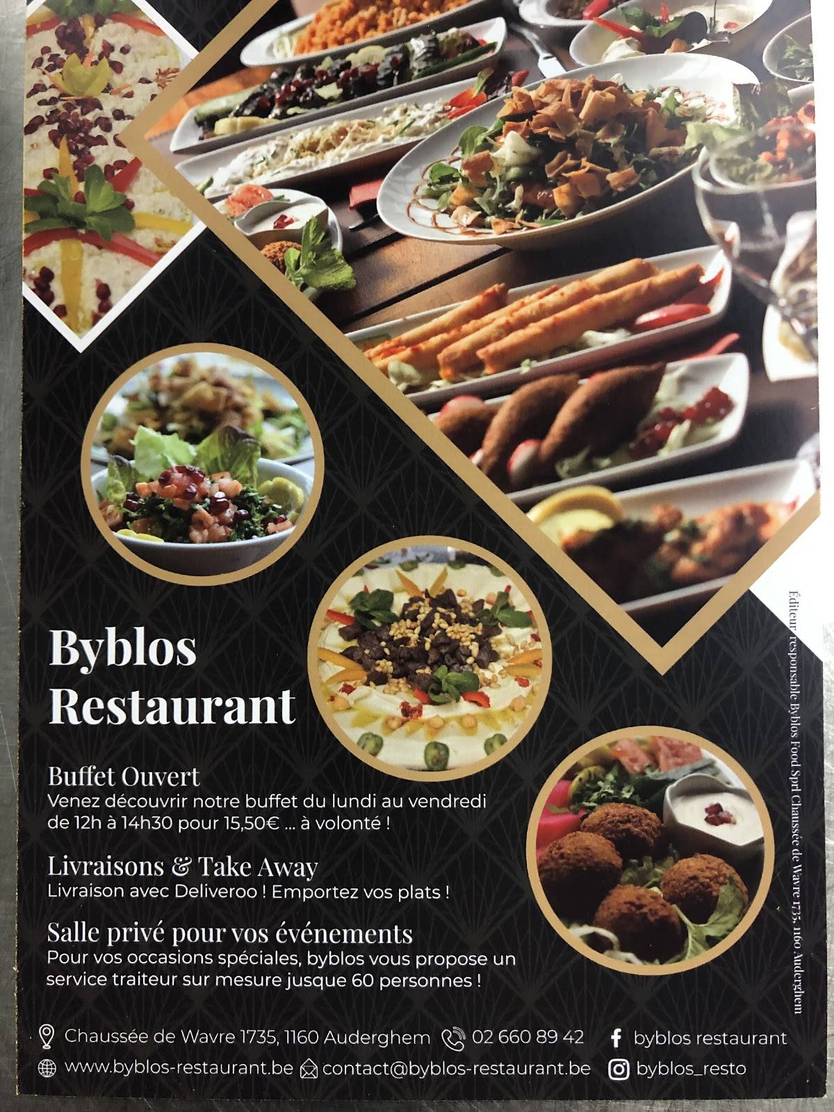 Menu de Byblos Restaurant Cuisine Libanaise