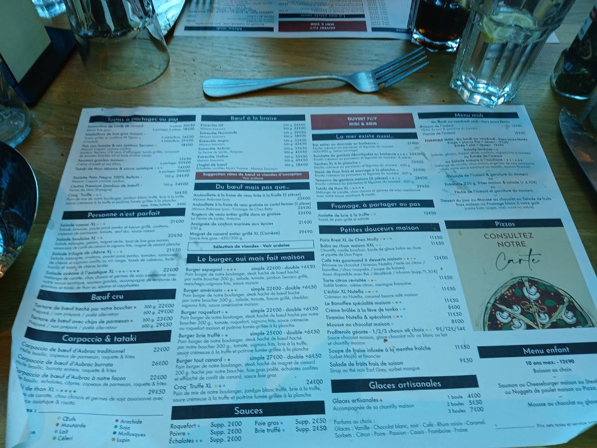 Menu de L'Etable