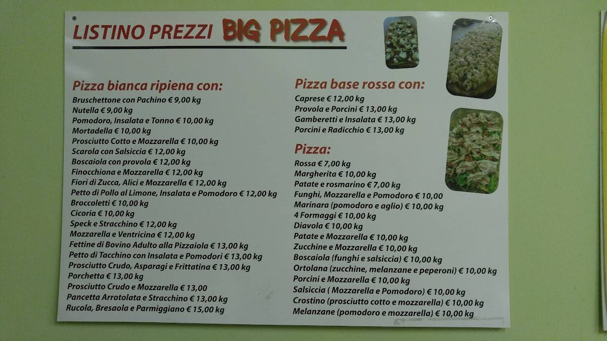 Menu di BIG PIZZA 