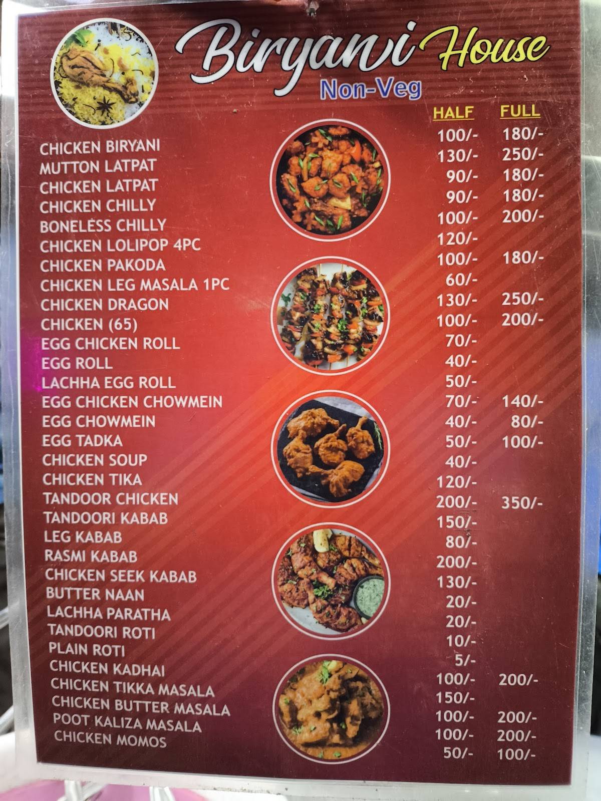 BIRYANI HOUSE & FAST FOOD menu