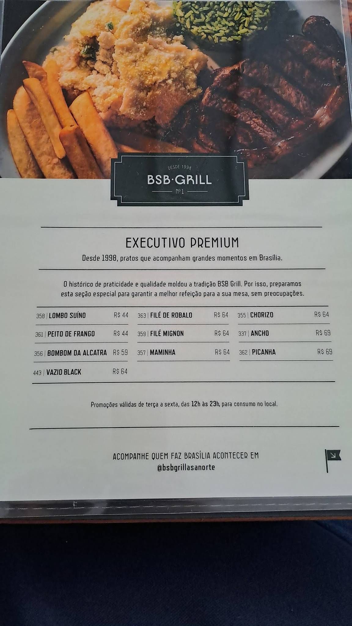 BSB Grill N° 1 cardápio
