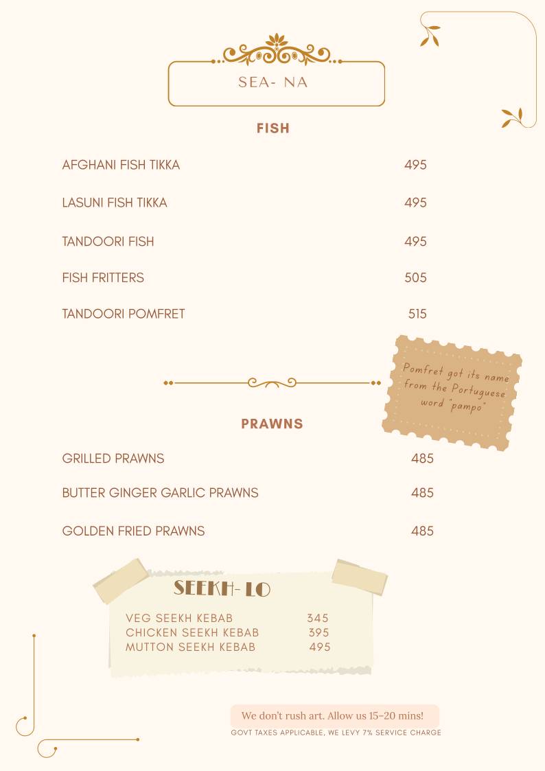 Baba's Pune menu