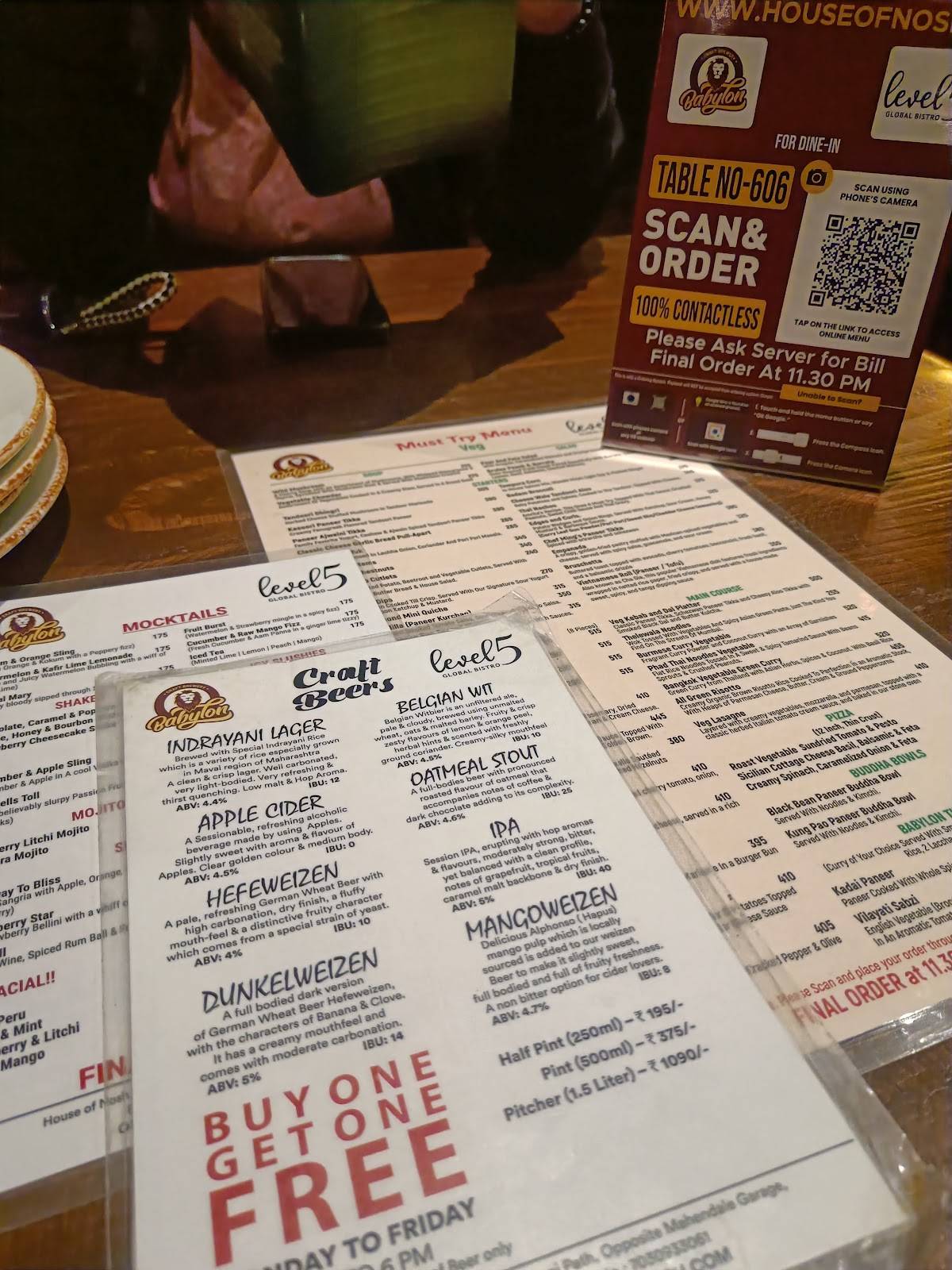 Babylon Craft Brewery menu