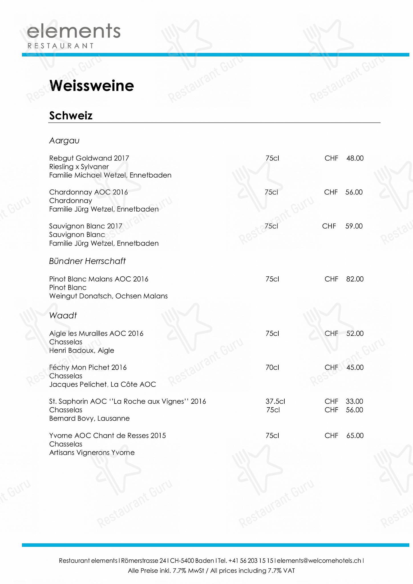 OUR MENU per Restaurant elements in Baden