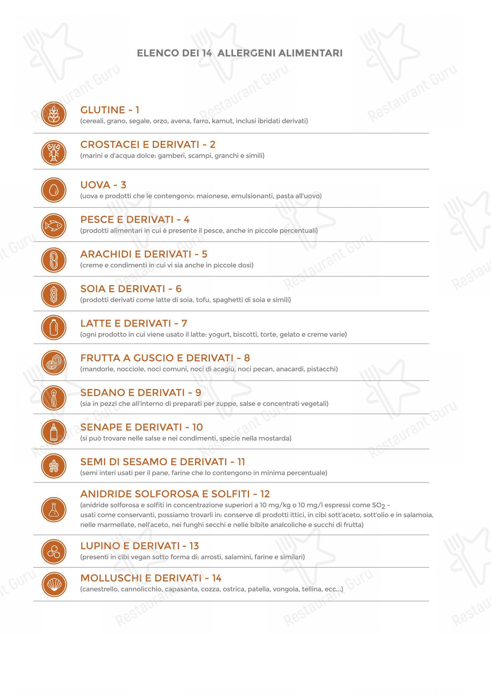 Menu per Bahari Cafè ristorante