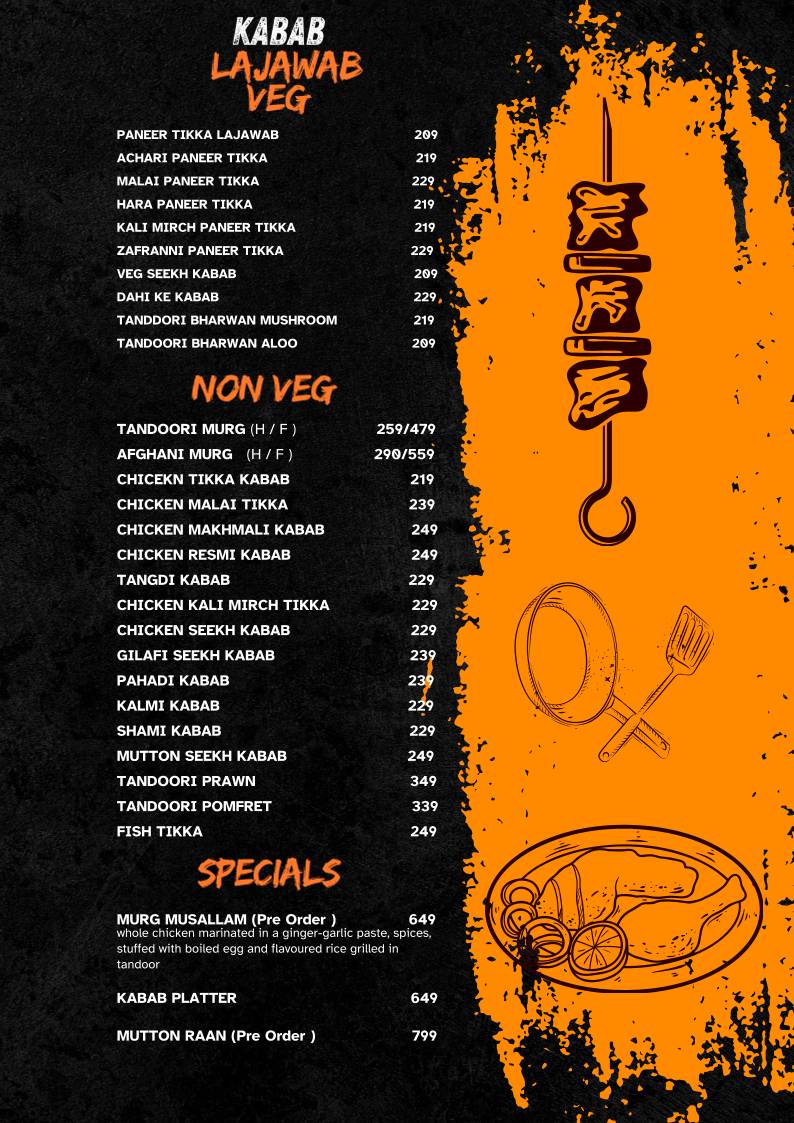Vatika Garden Restaurant menu