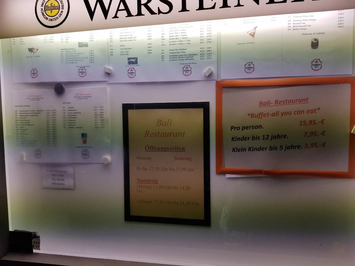 Speisekarte von Bali Thailändisch-indonesisches Restaurant, Iserlohn