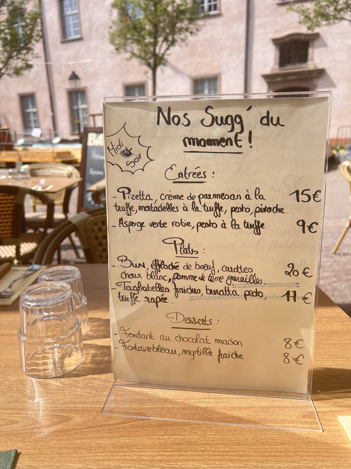 Menu de Balme - Restaurant truffe Colmar