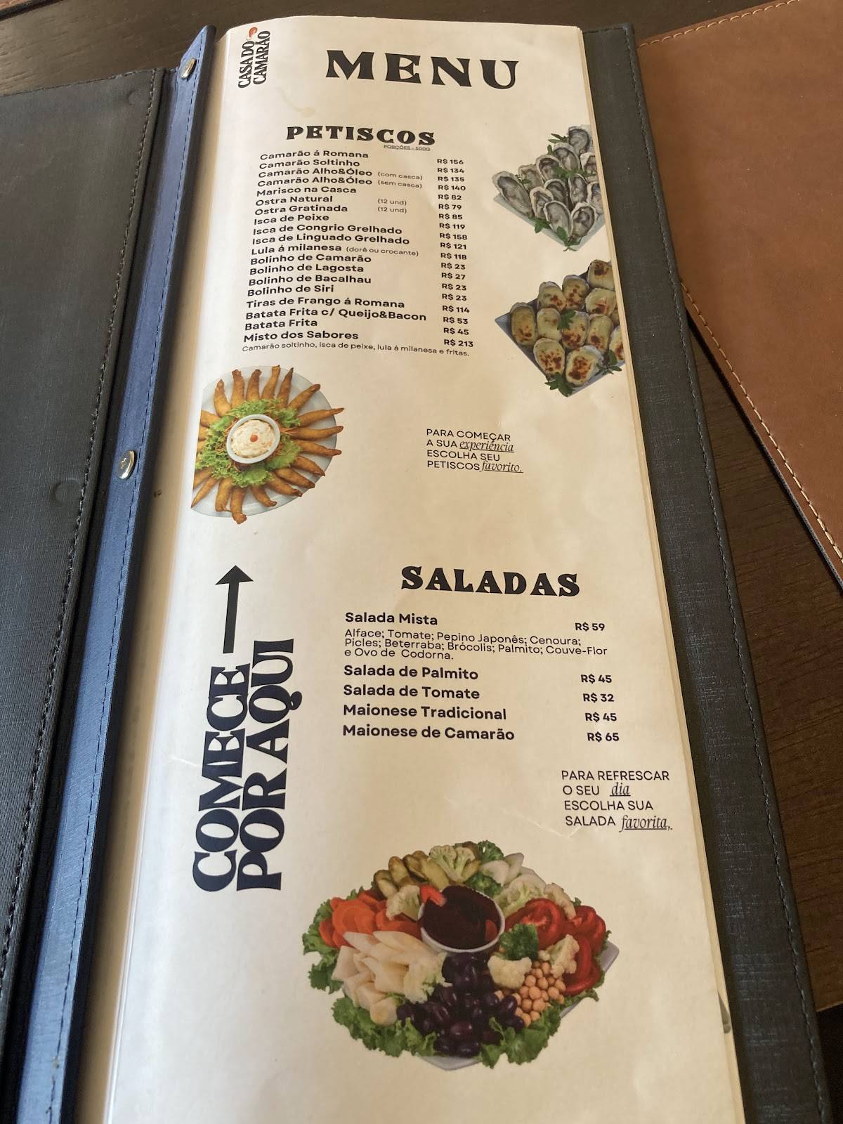 Casa do Camarão cardápio