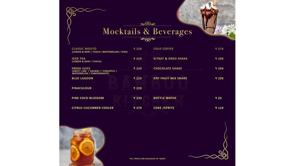 Bamboo Kitchen-Anna Nagar menu