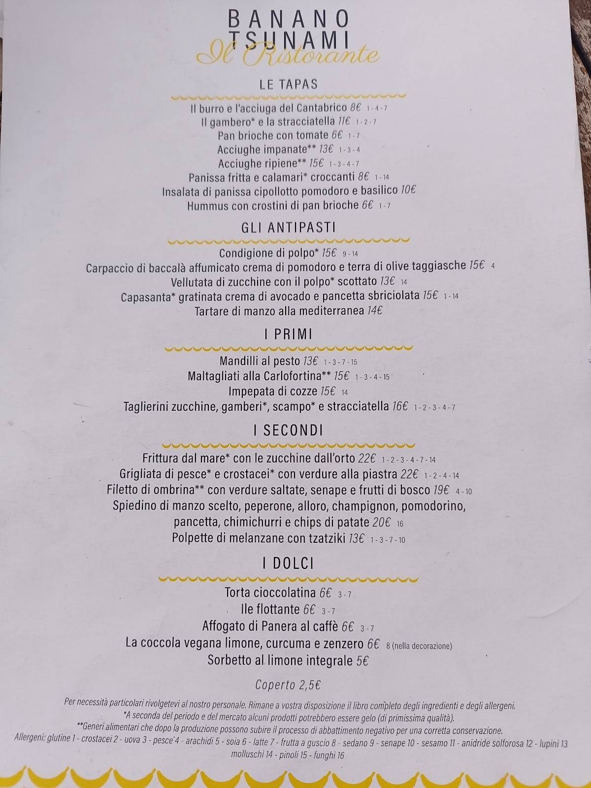 Menu di Banano Tsunami 