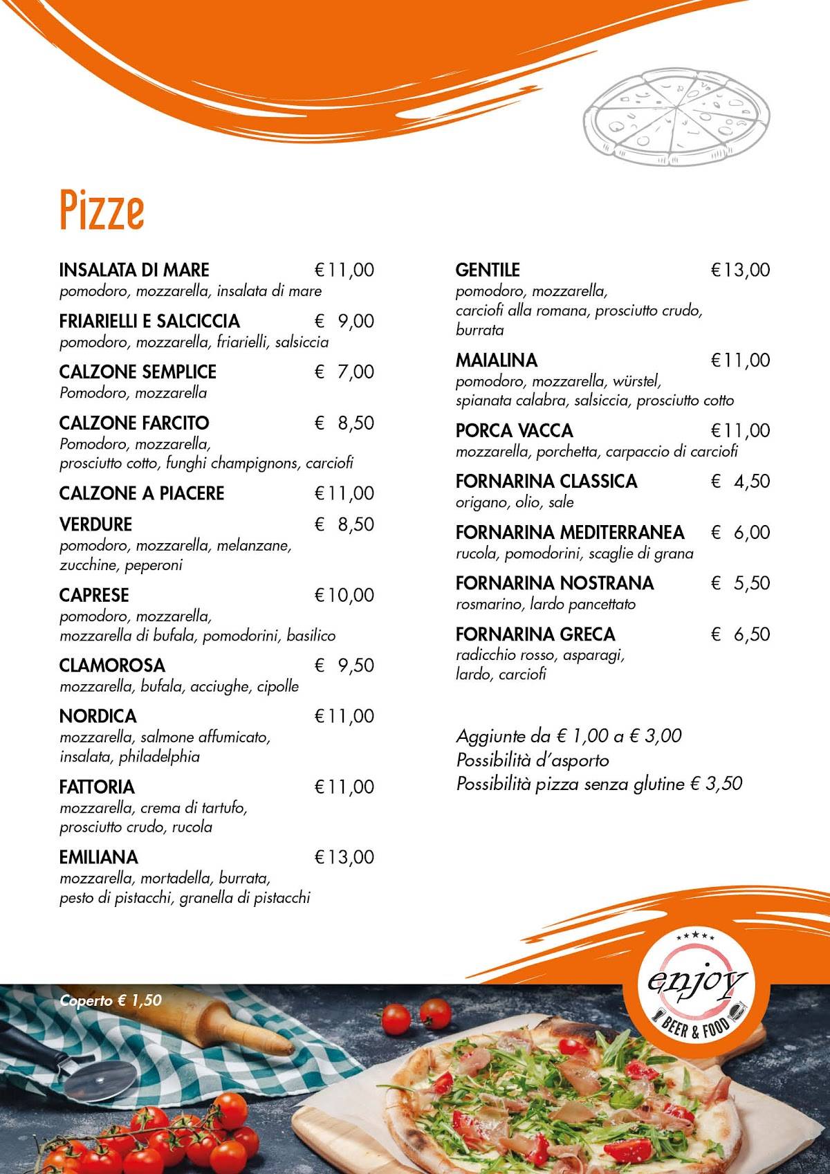 Menu di Enjoy – Bar, Pizzeria, Hamburgeria in Vallecamonica 
