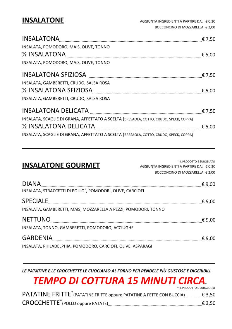 Menu di Bar Gardenia fast food 