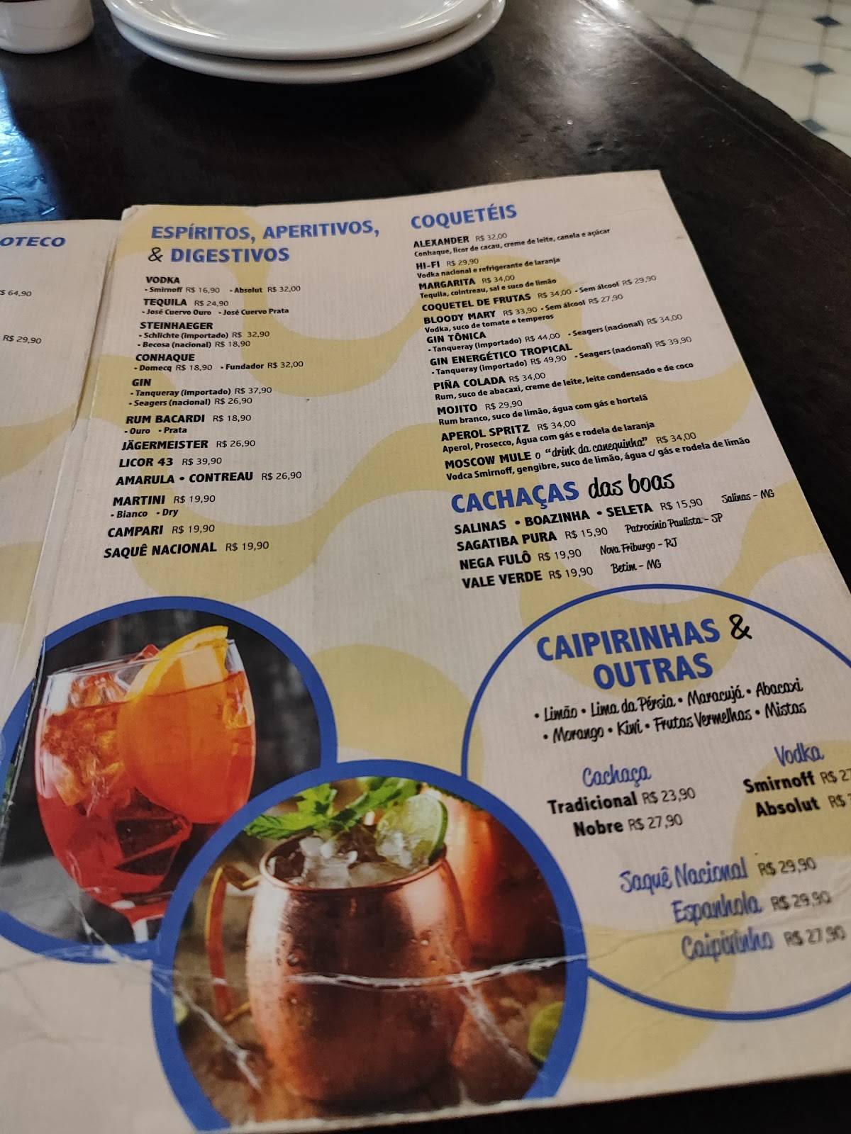 Bar Jobim cardápio