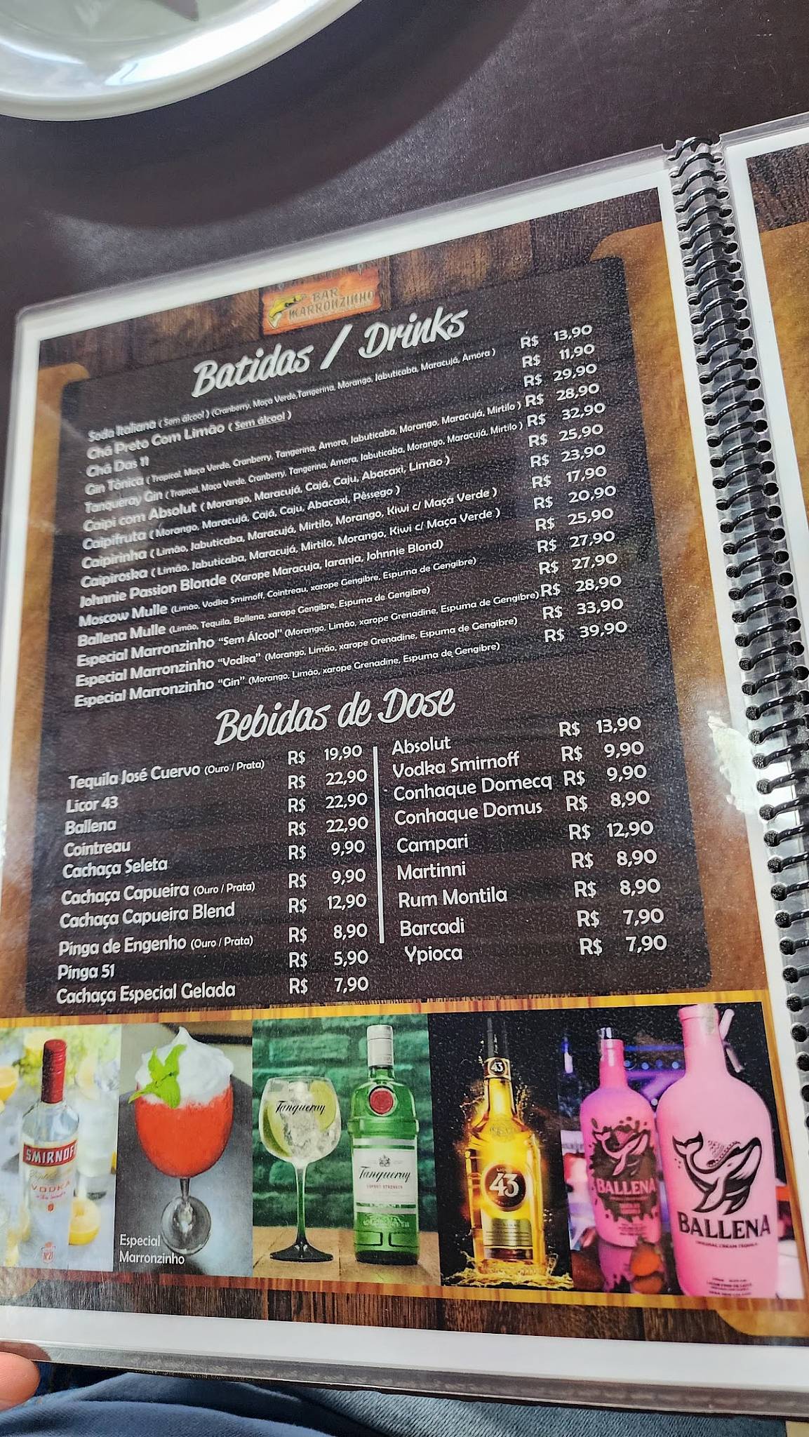 Bar Marronzinho cardápio