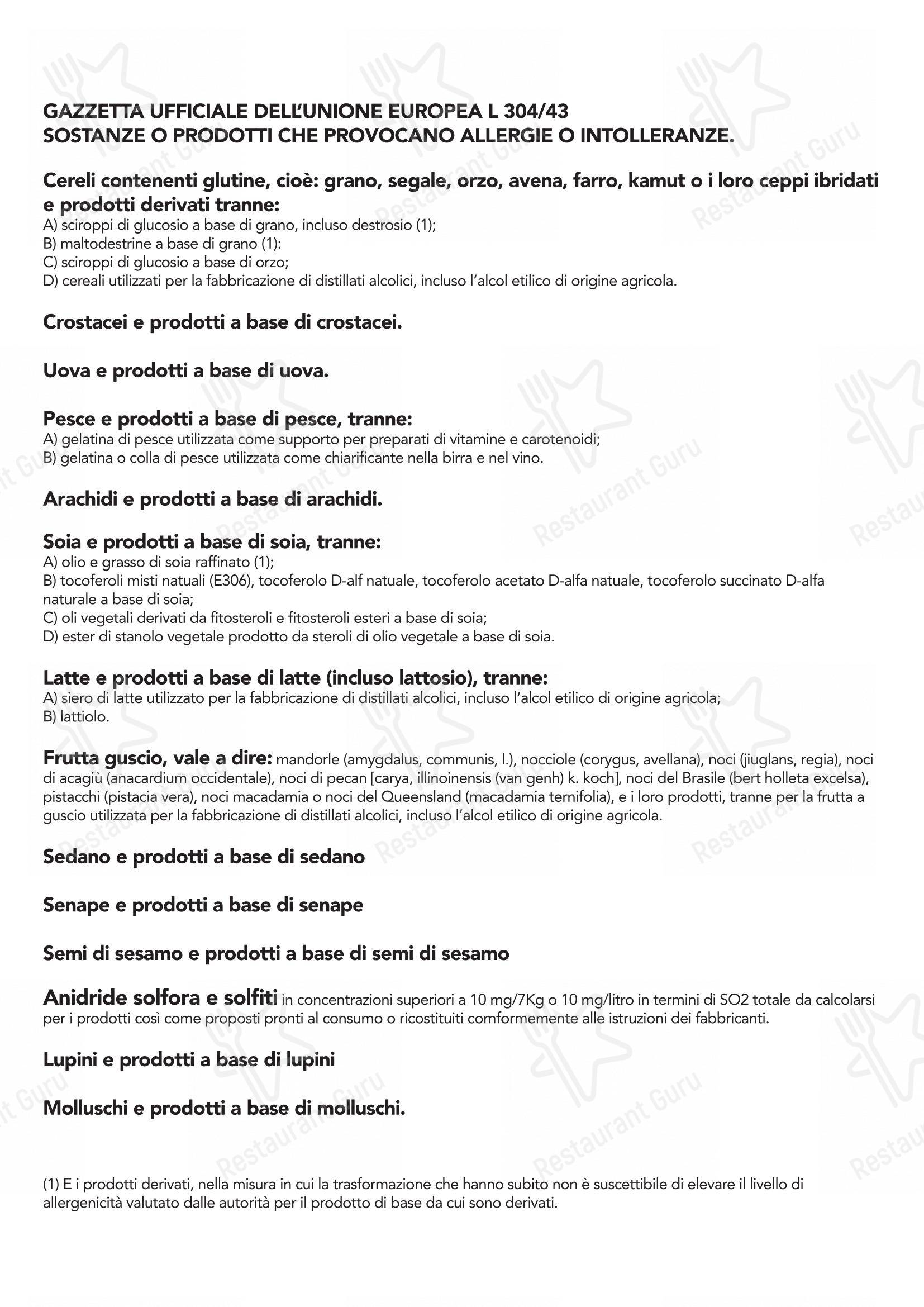 Bar the Brothers in Grezzana - Menu