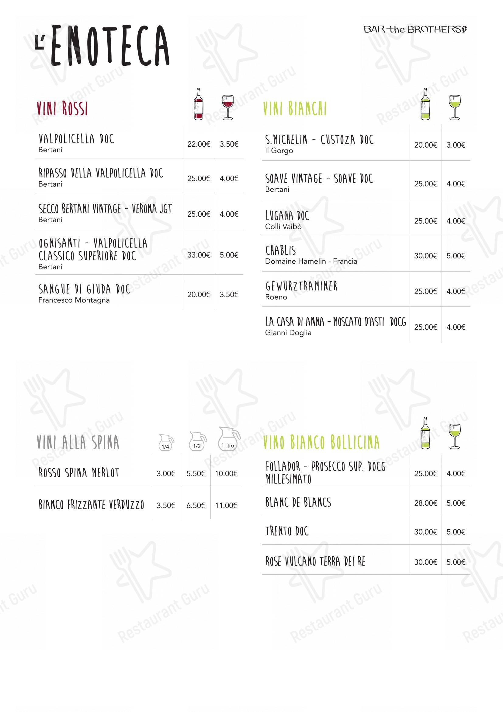 Menu per Bar the Brothers in Grezzana