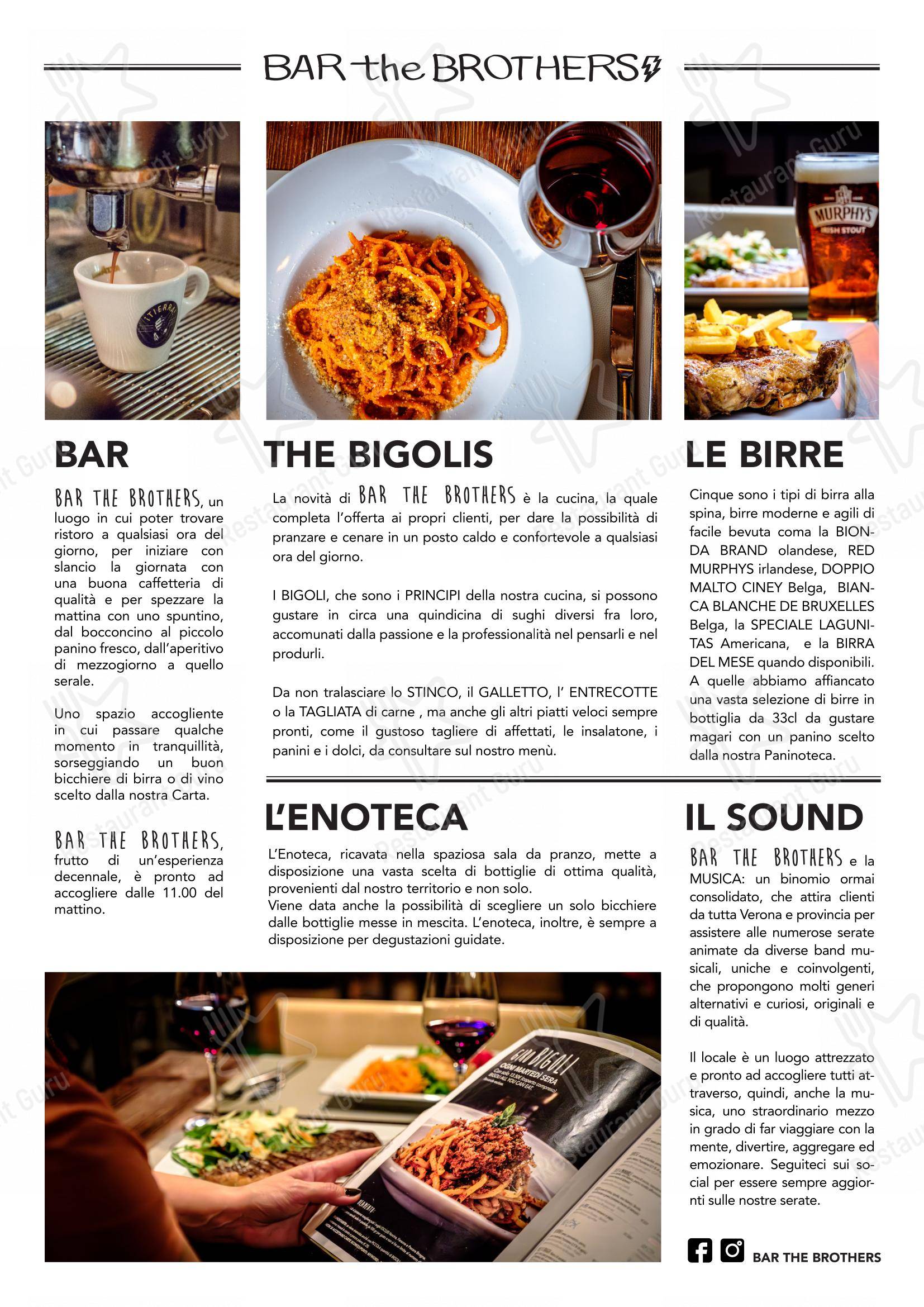 Menu di Bar the Brothers - Menu