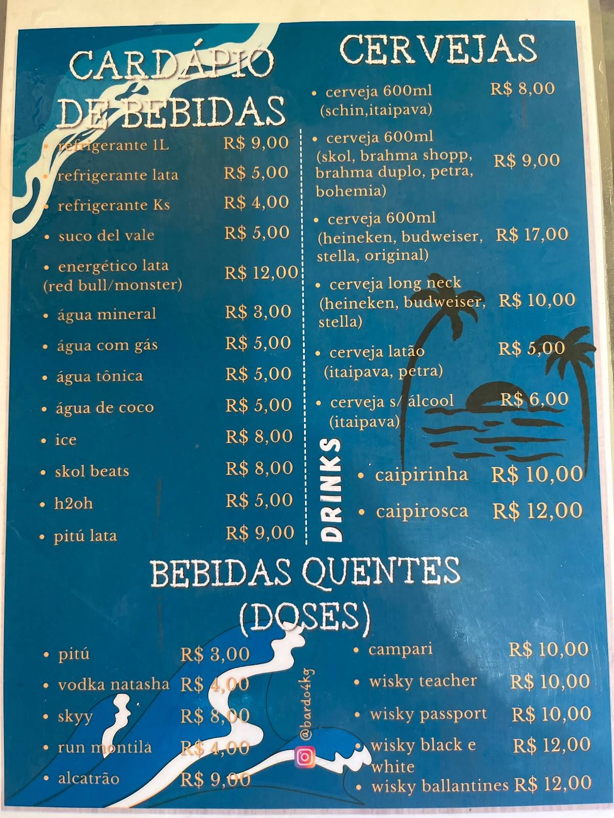 Bar do 4 Kg cardápio