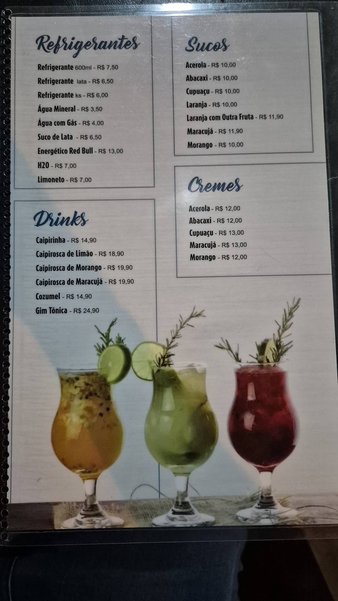 Bar e Restaurante Fortaleza cardápio