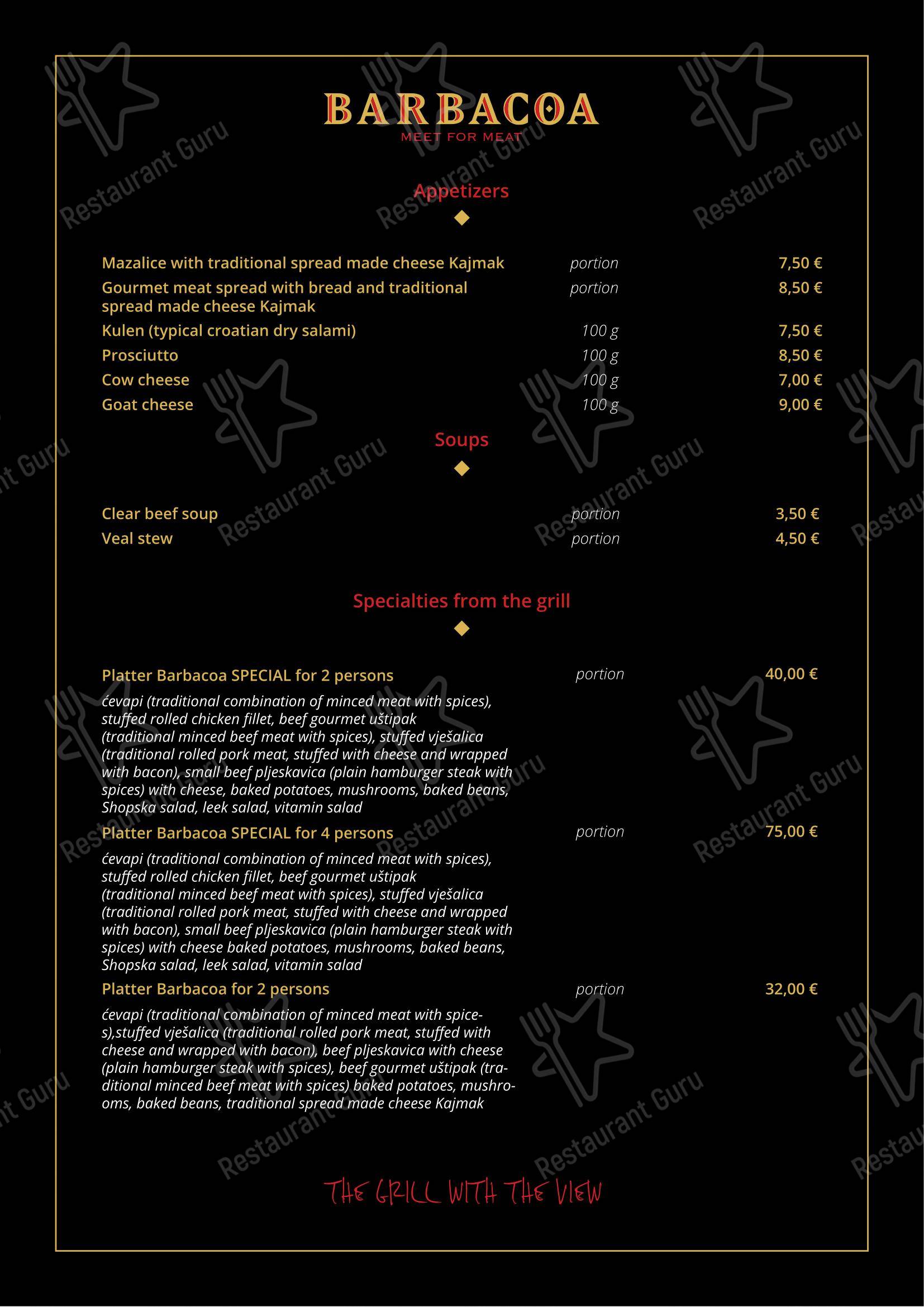 Menu di Barbacoa - Menu bar