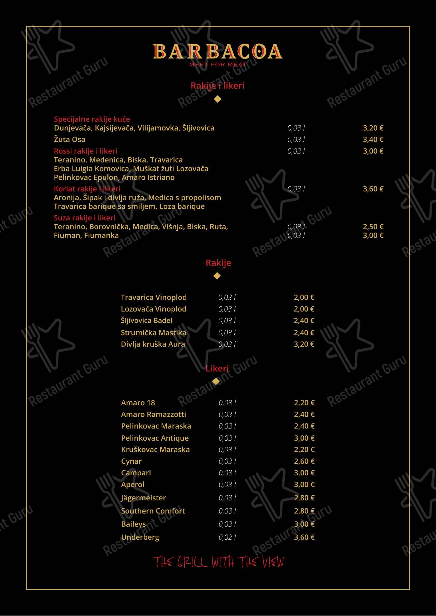 Menu per Barbacoa in Fiume