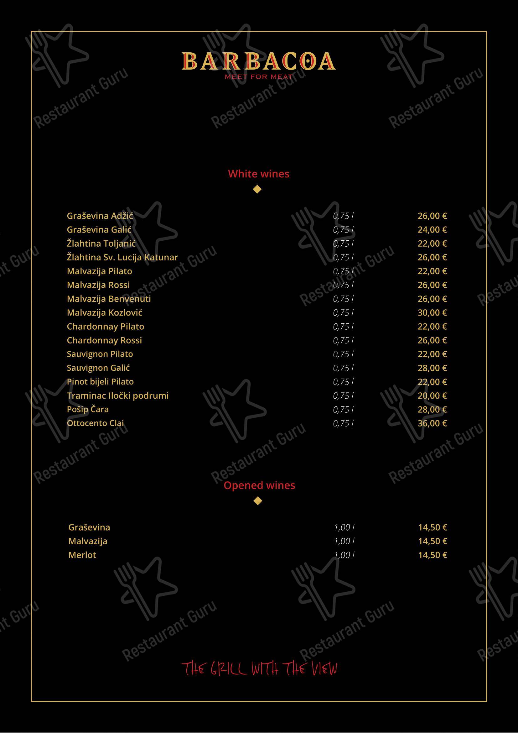 Menu bar per Barbacoa in Fiume