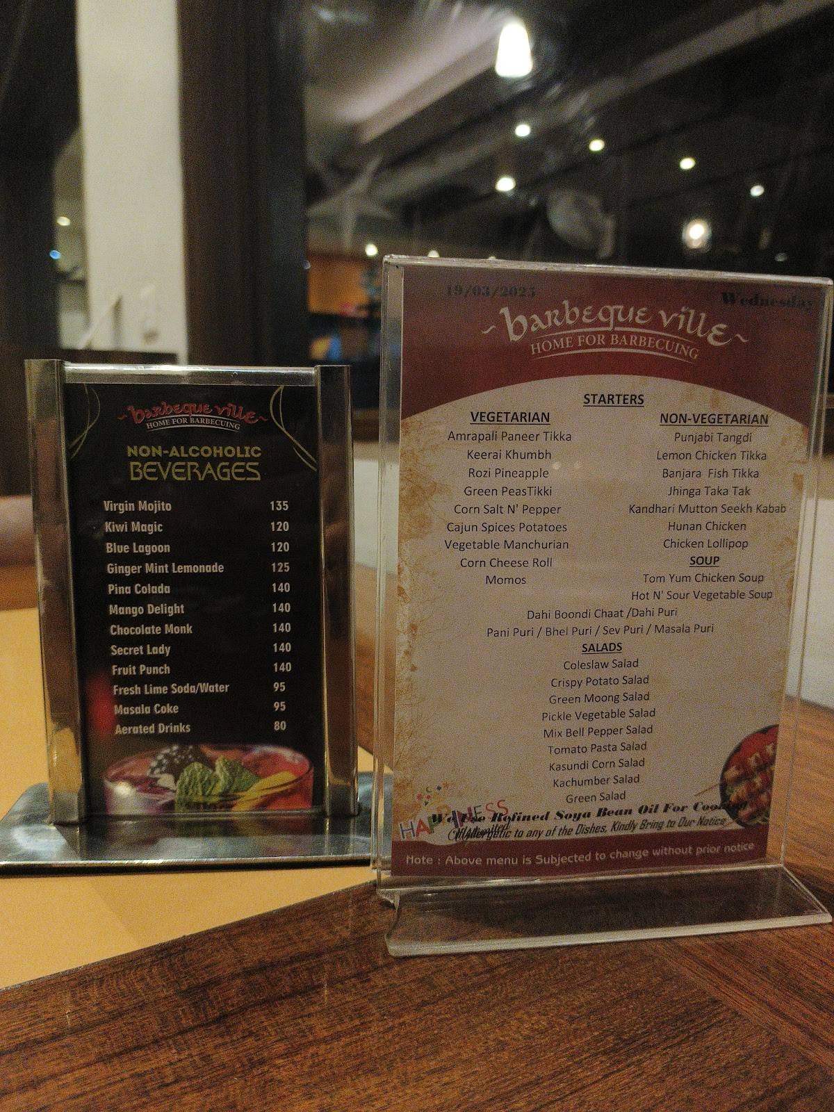 Barbeque Ville menu