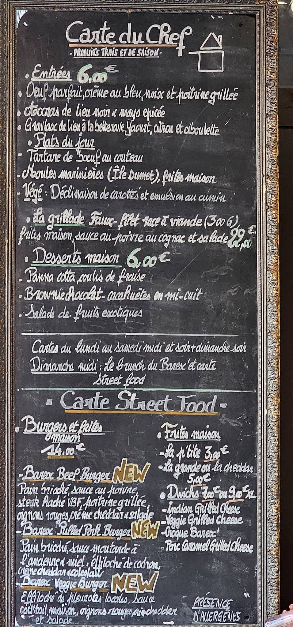 Menu de Barexpo