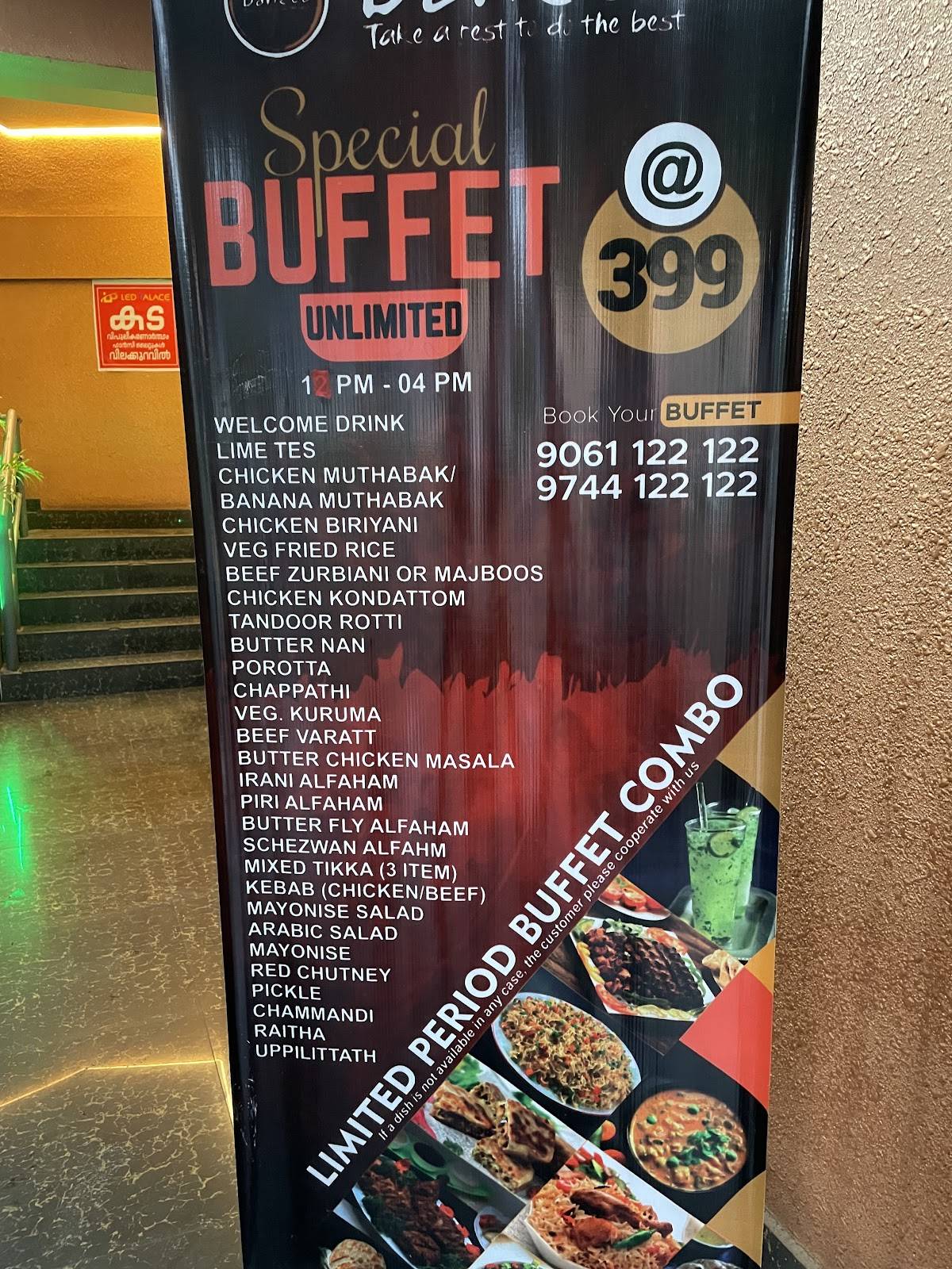 Barizta Restaurant menu