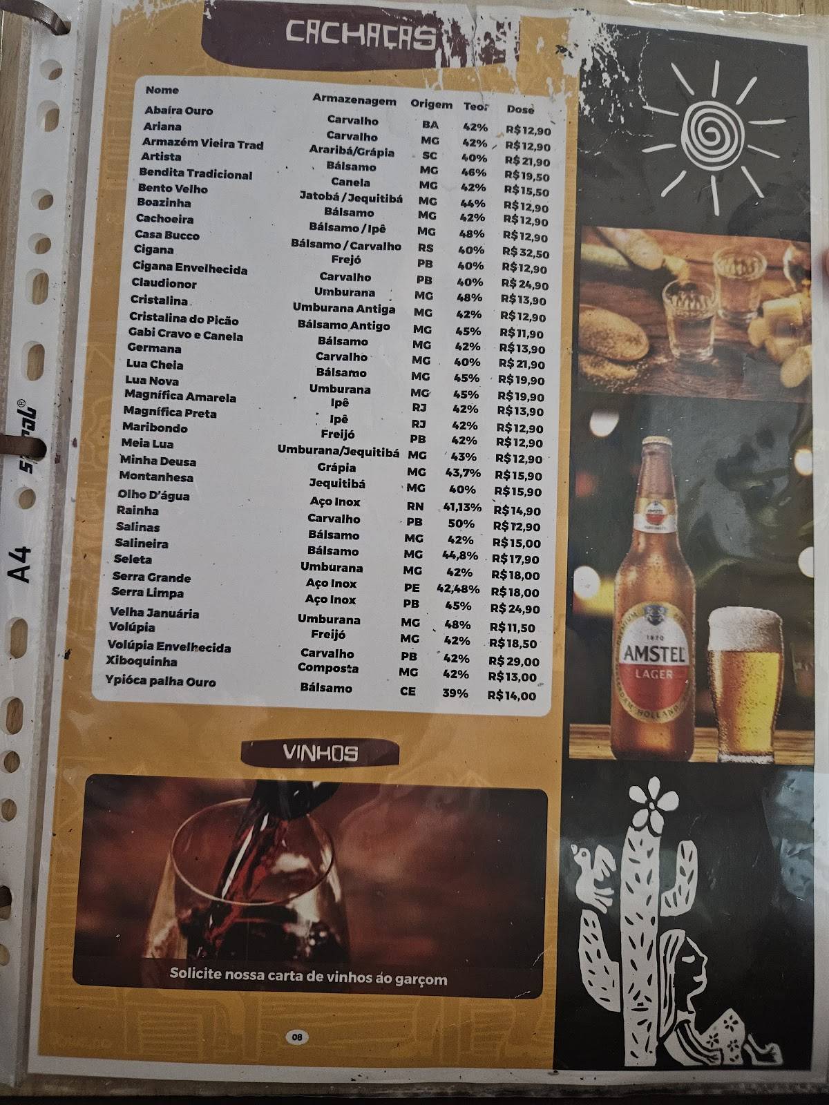 Barraca da Chiquita Restaurante cardápio