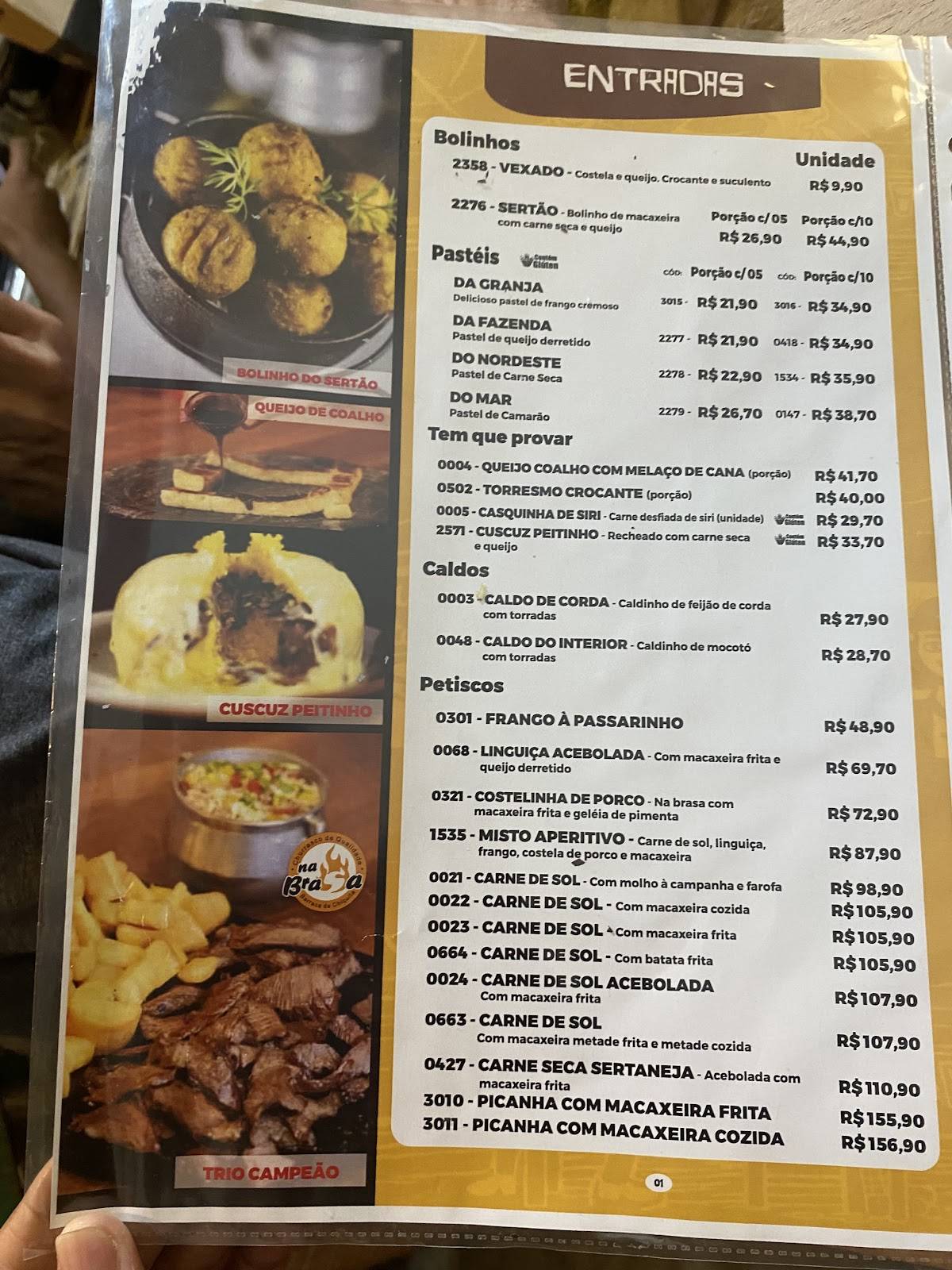 Barraca da Chiquita Restaurante cardápio