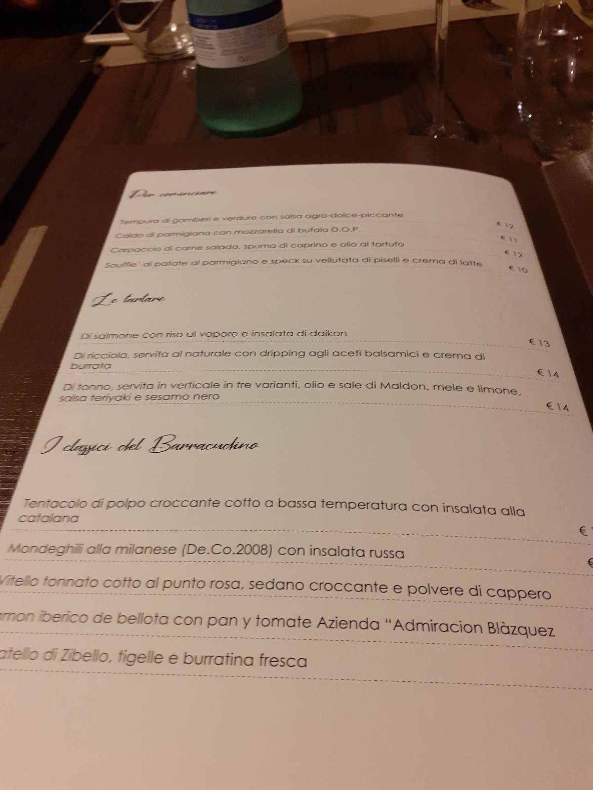 Menu di Barracudino Easy & Chic 