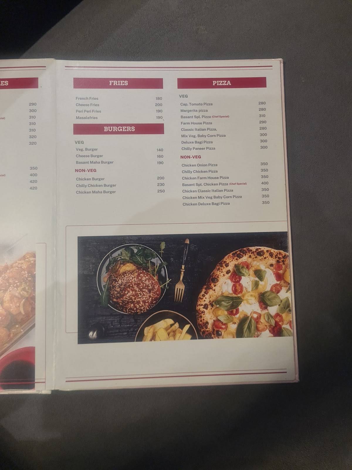 Basant Restaurant & Ice Cream Cafe menu