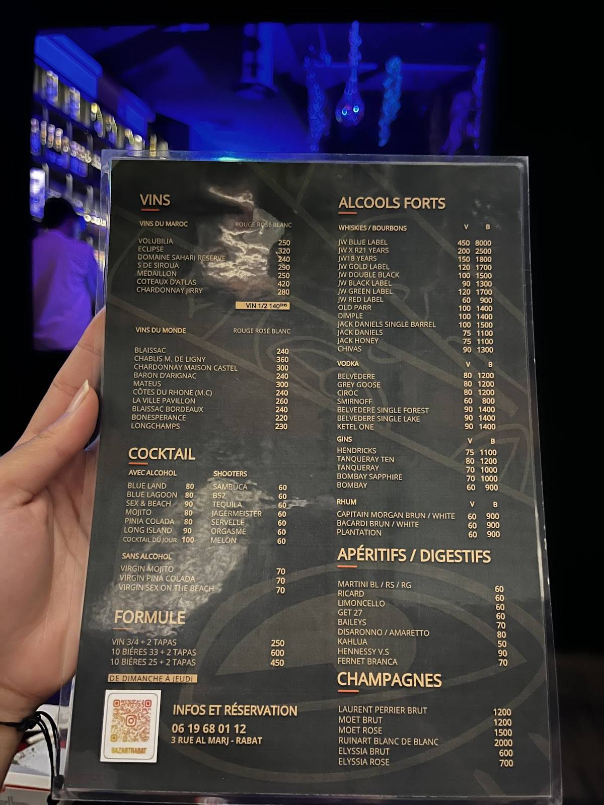 Menu de Baz'Art