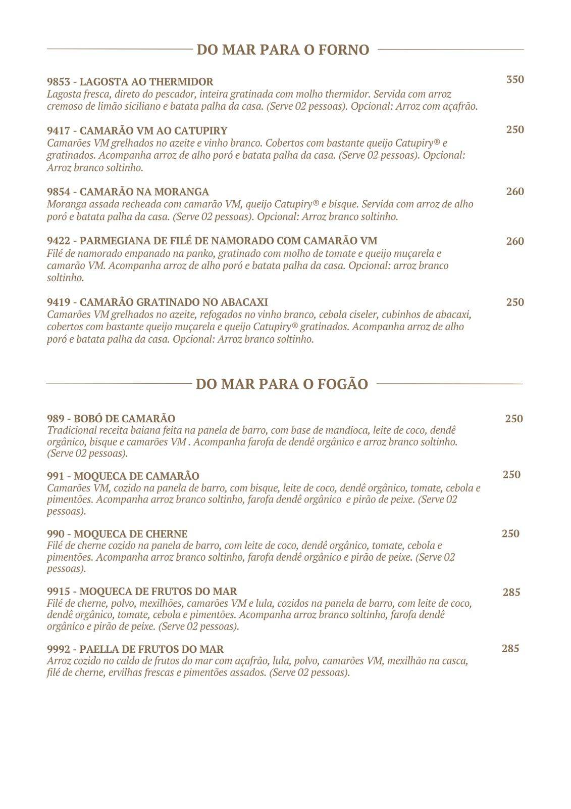 Pesqueiro ∙ RJ cardápio