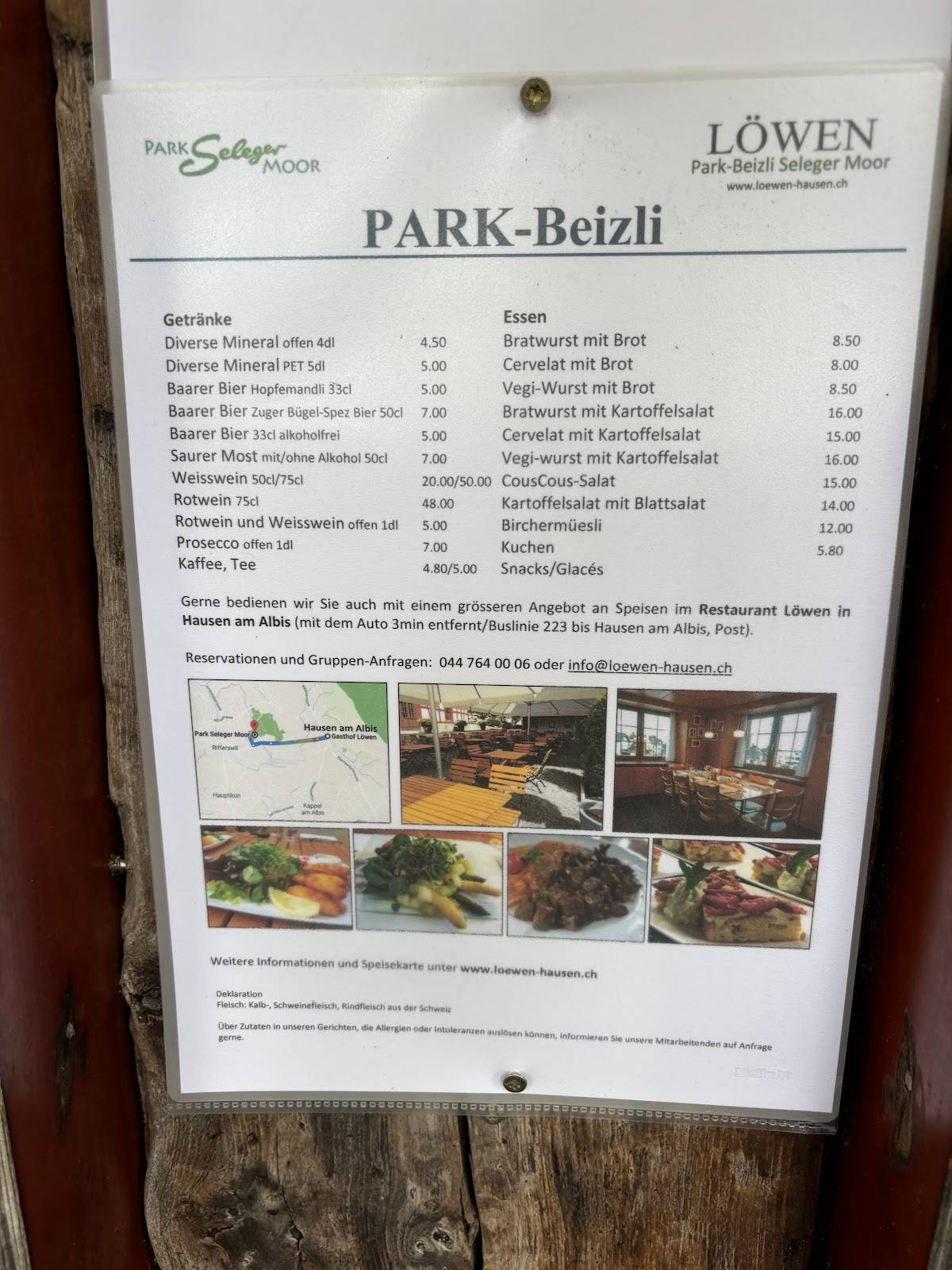 Menu di Beizli 