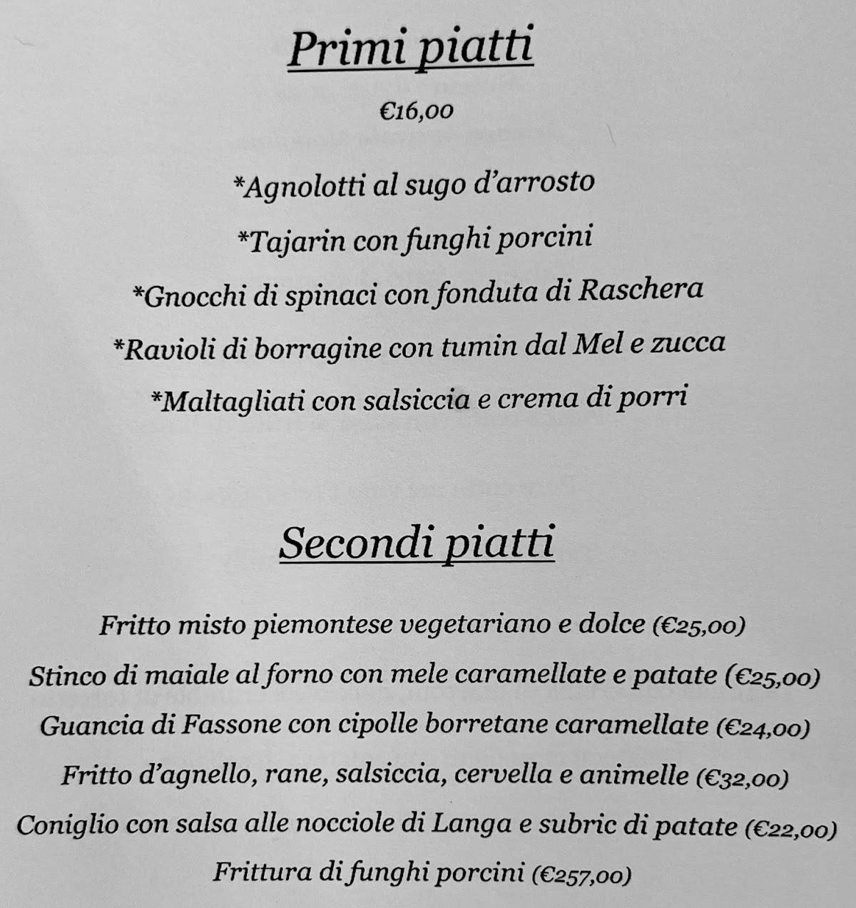 Menu di Bel Deuit 
